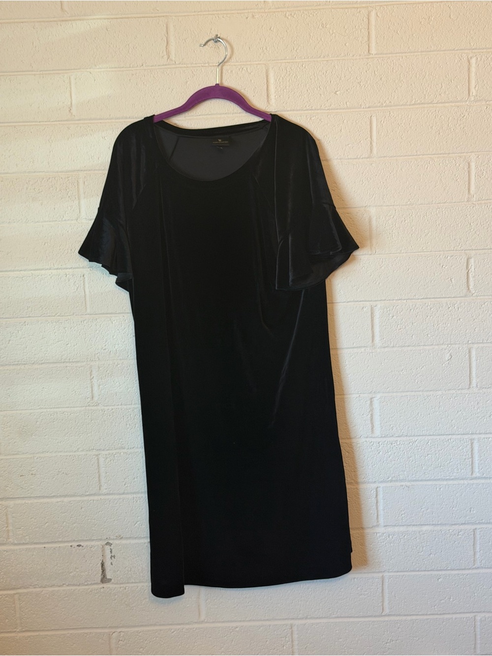 Worthington Black Velvet Scoop Neck Top